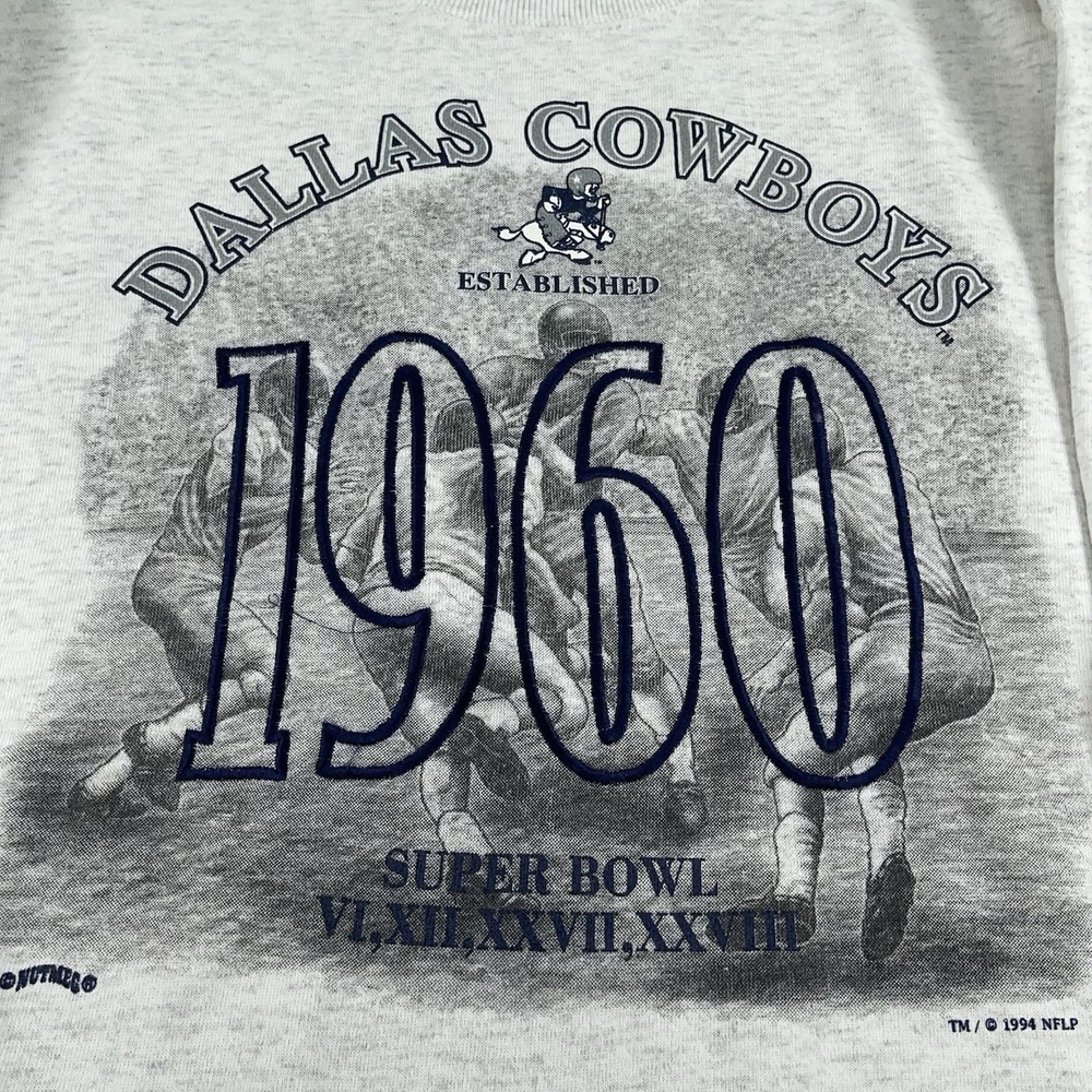 Vintage Dallas Cowboys Sweatshirt Mens Large Nutmeg NFL Football Crewneck 1994 - Picture 6 of 13